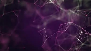 紫色烟雾粒子连接几何空间字幕背景视频的预览图